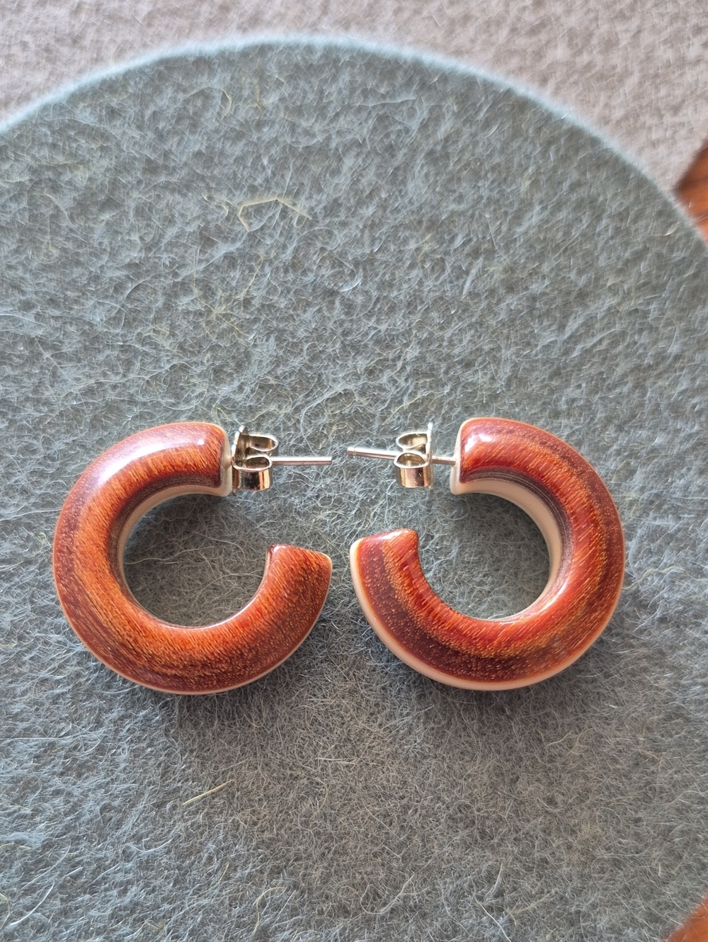 Wood-Tone Hoop Earrings - Brown Hoop Earrings